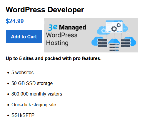 Managed WordPress Hosting Developer Plan